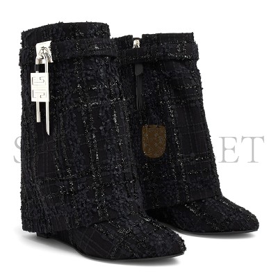 GIVENCHY SHARK LOCK ANKLE BOOTS IN TWEED BE603KE1QA